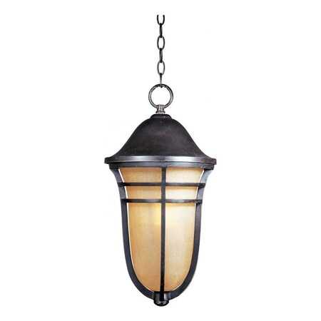 Maxim One Light Artesian Bronze Mocha Cloud Glass Hanging Lantern 40107MCAT